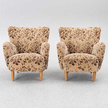 Fåtöljer, ett par, Swedish modern, 1940/50-tal.