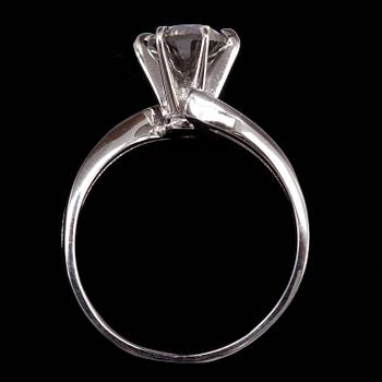 RING, 14k vitguld med briljantslipad diamant, ca 1,12 ct. Vikt 3,2 g.