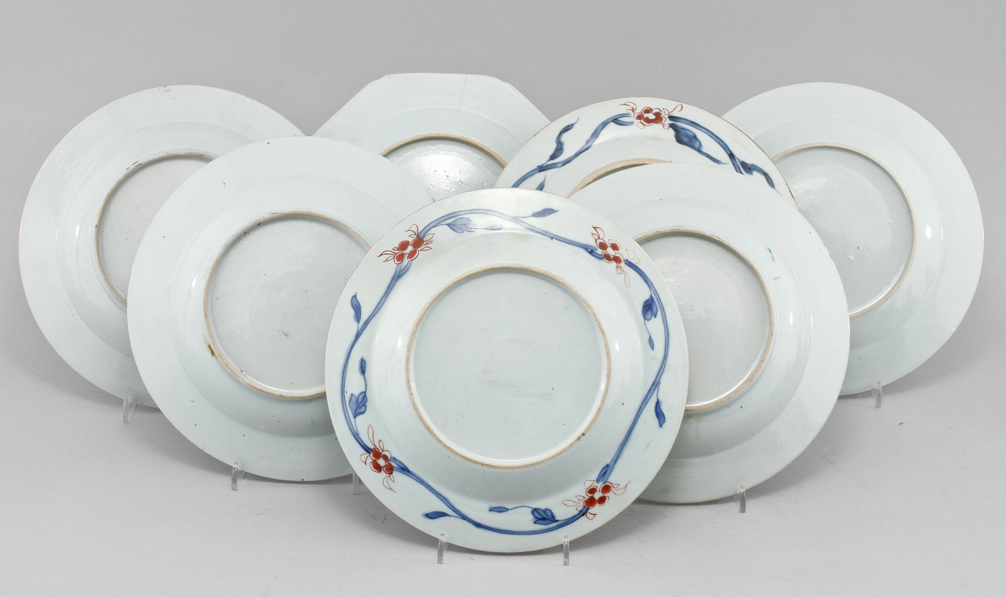 PARTI PORSLIN, 11 delar, Kina, 1700-tal.