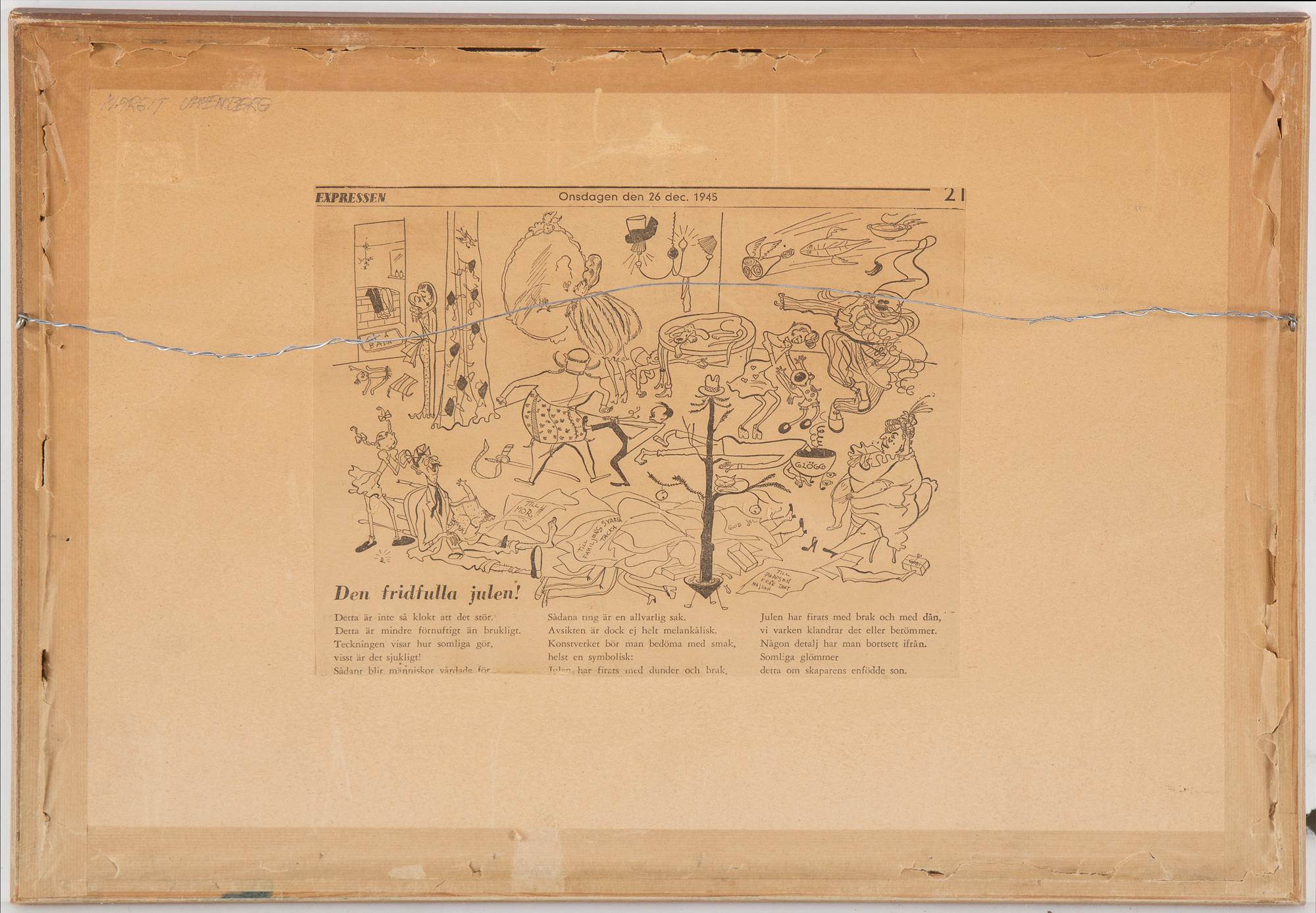 MARGIT UPPENBERG, "Gobi". Tusch/akvarell, signerad.