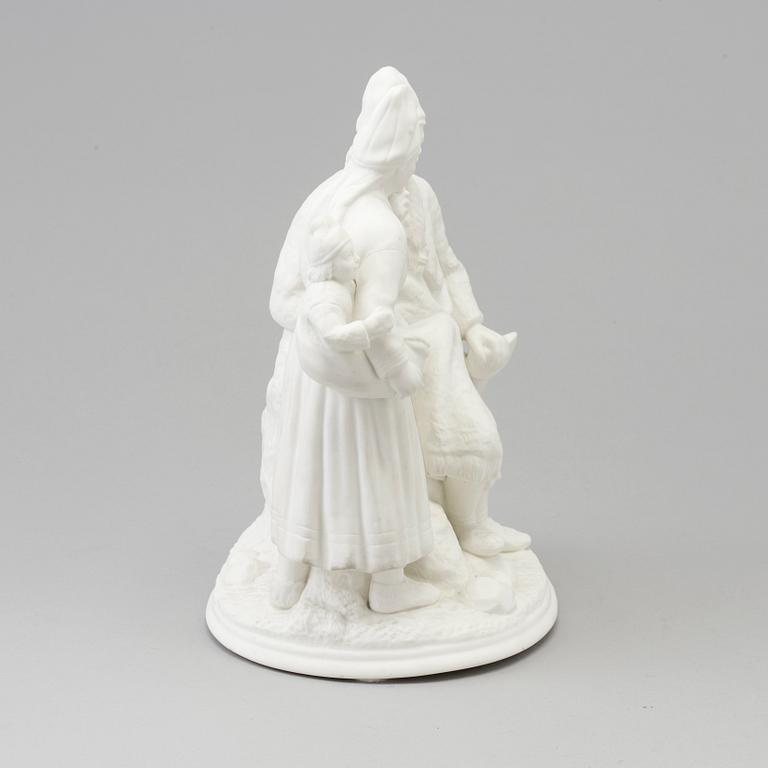 A Rörstrand biscuit porcelain figure group, circa 1900.