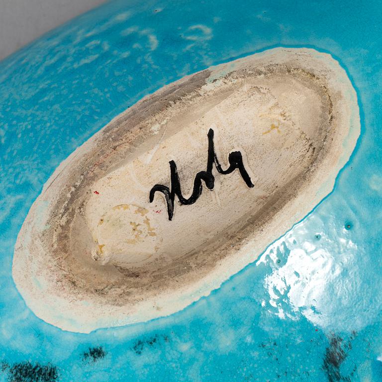 HANS HEDBERG, a faience dish, Biot, France, signed Hhg.