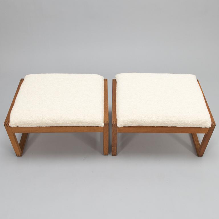 Børge Mogensen, taburetter, ett par, modell 161, Fredericia Stolefabrik Danmark 1960-tal.