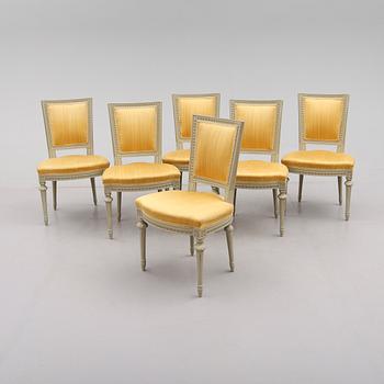 STOLAR, 6 st, gustaviansk stil, 1900-talets andra hälft.