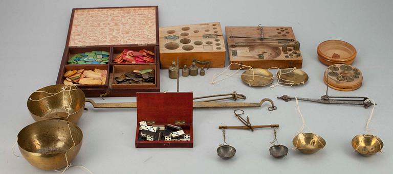 VÅGAR, 3 st samt SPELMÄRKEN, sekelskiftet 1800/1900-tal.