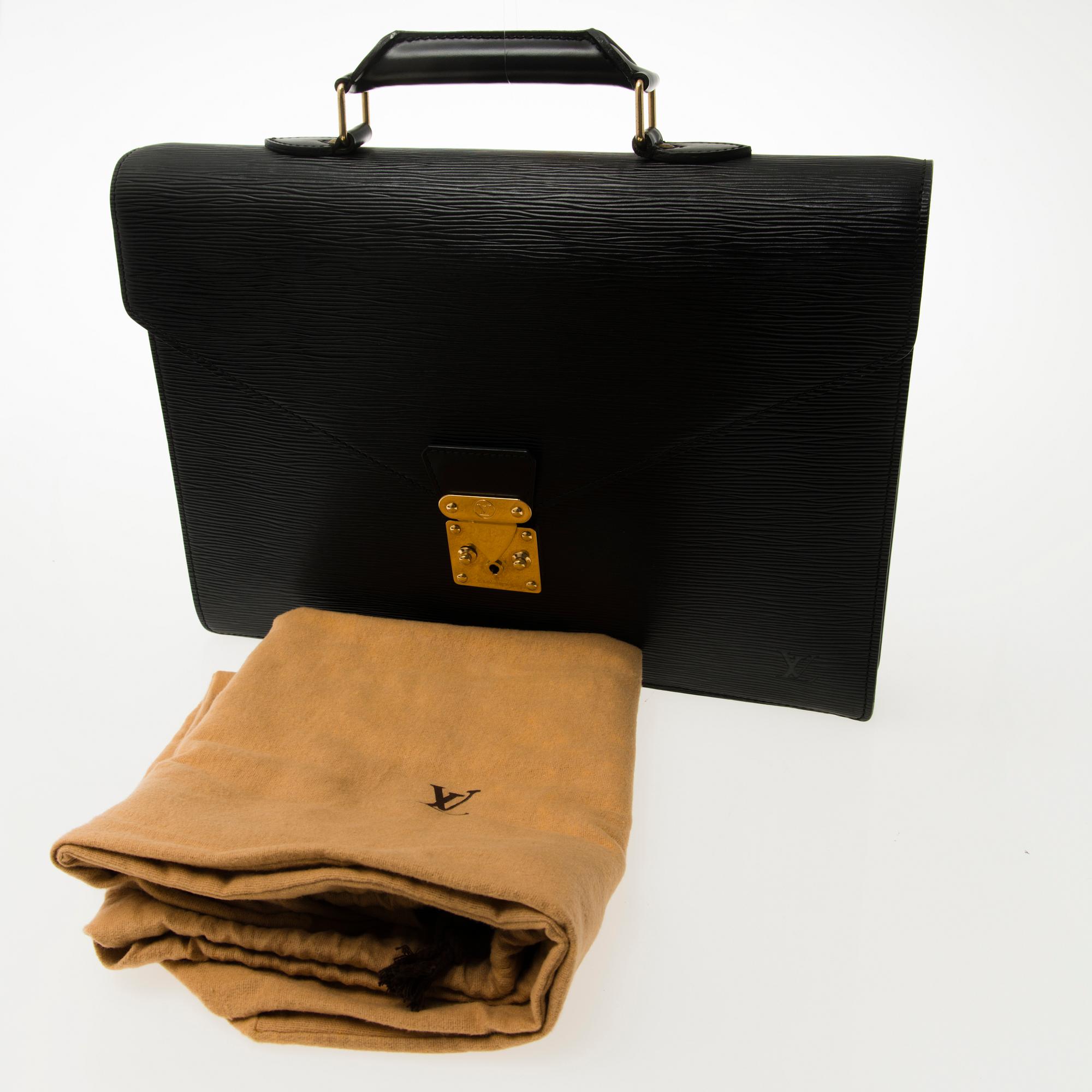 LOUIS VUITTON Black Epi Ambassador Briefcase.
