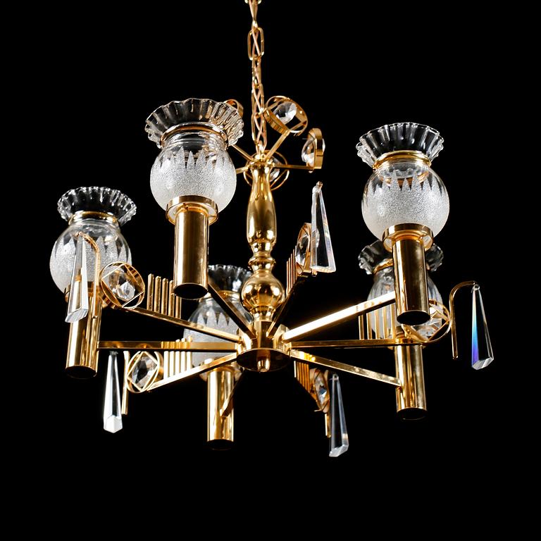 TAKLAMPA OCH BORDSLAMPA, Reijmyre, 1960-/70-tal. Diameter 43 cm.