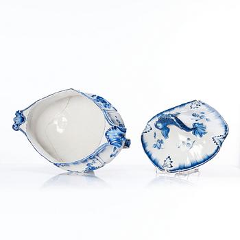 A Swedish Marieberg faience tureen with cover, dated 1765.