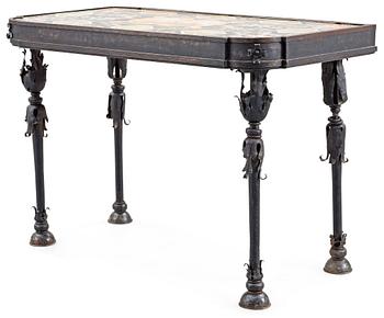 An Italian 18th century scagliola top. Later stand.