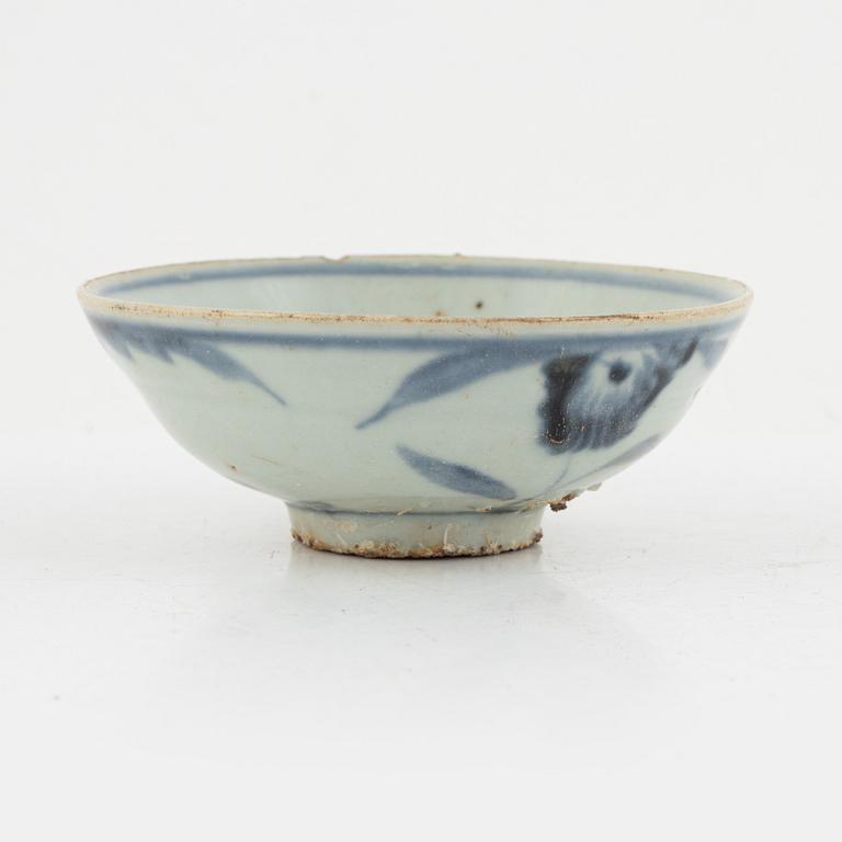 A group of thirteen cups, a bowl and a cup holder, four saucers, partly China and 18th century,