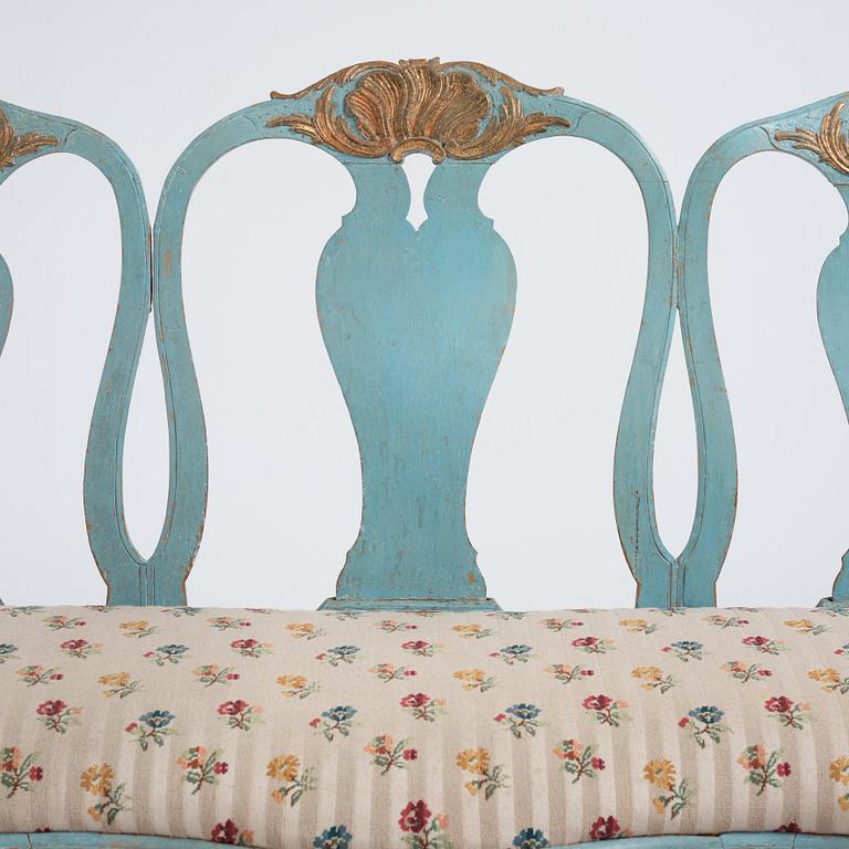 A Swedish Rococo sofa, second part of the 18th century.