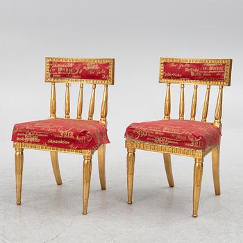 A pair of late Gustavian chairs, circa 1800.