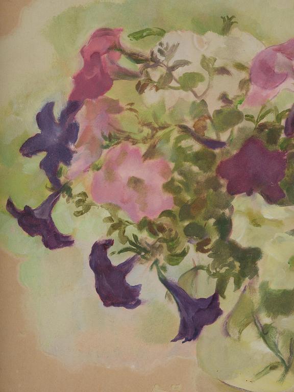 Lotte Laserstein, Petunias in a vase.