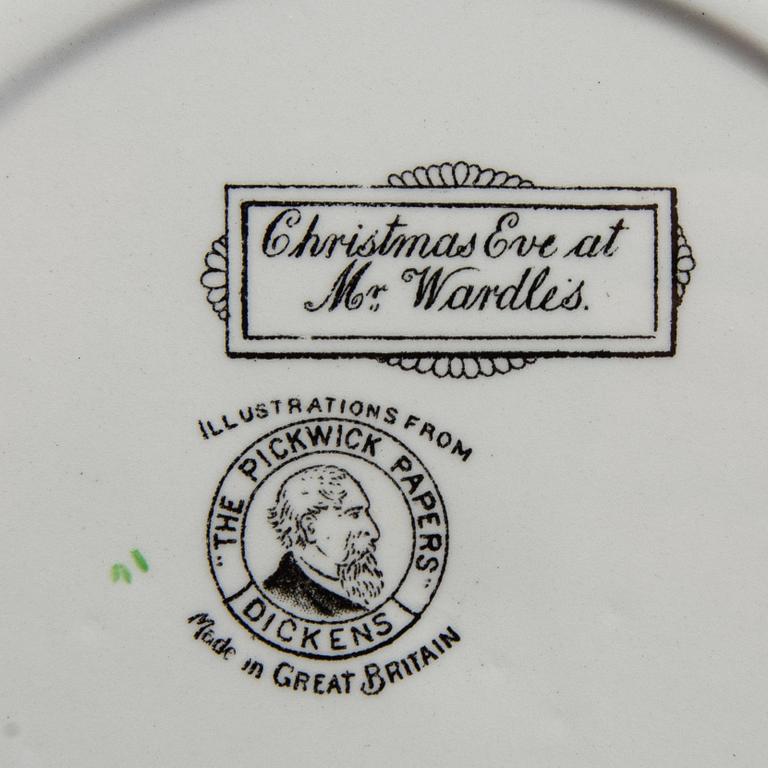 Service pieces 14 pcs "Illustrations from Dickens" William Adams Tunstall England first half of the 20th century.