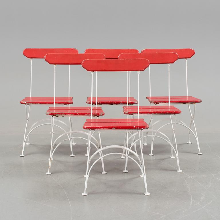 A set of six Grythyttan garden chairs, second half of the 20th Century.