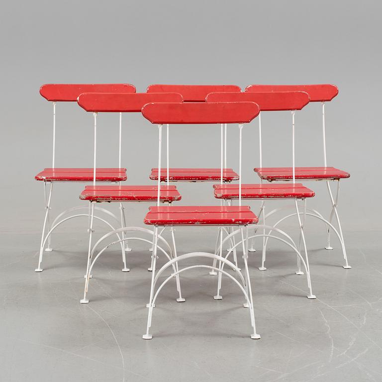 A set of six Grythyttan garden chairs, second half of the 20th Century.