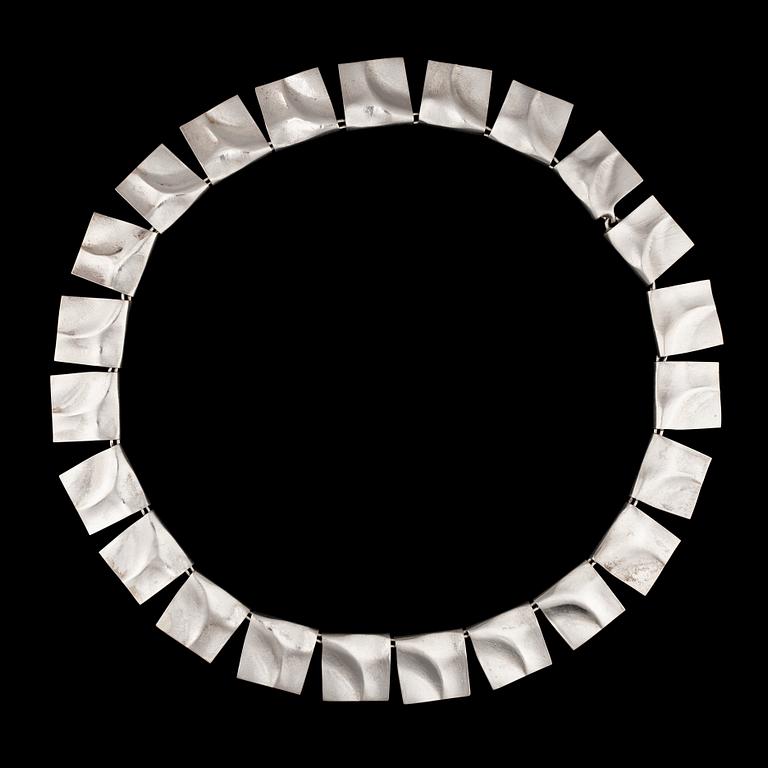 Björn Weckström, NECKLACE, "Galactic Tops" sterling silver, Lapponia 1973.