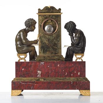 A "Mer Du Blanche, Mer Du Nord" mantel clock, French Empire, early 19th century.