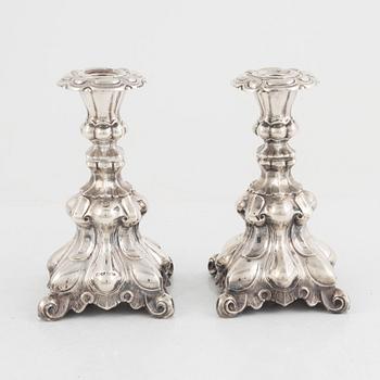 Candlesticks, a pair, silver, Finland, 1970s.