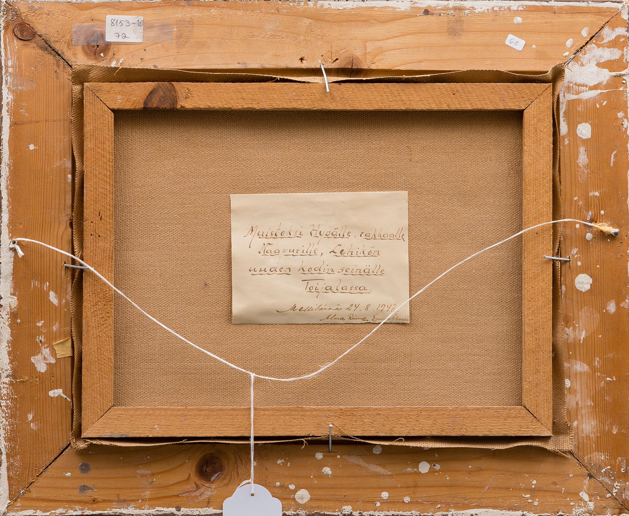 UUNO SOLDAN, öljy kankaalle, signeerattu.