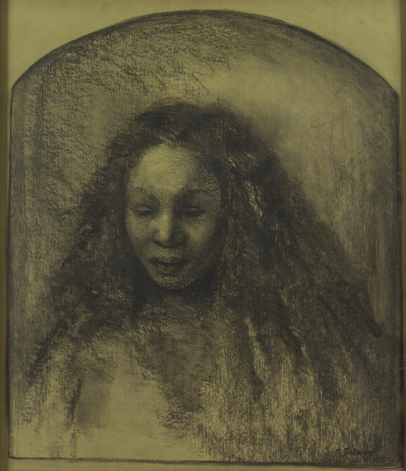 TRINE FOLMOE, charcoal, signed.