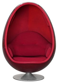 925. A Thor Larsen burgundy "Ovalia" chair, Torlan, Staffanstorp, Sweden 1960's.