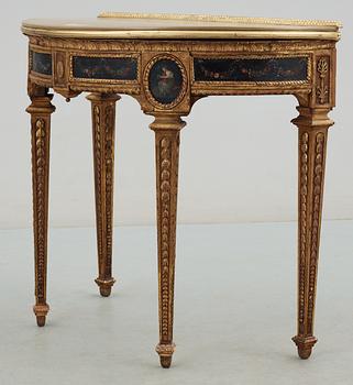 A presumably English late 18th century console table.
