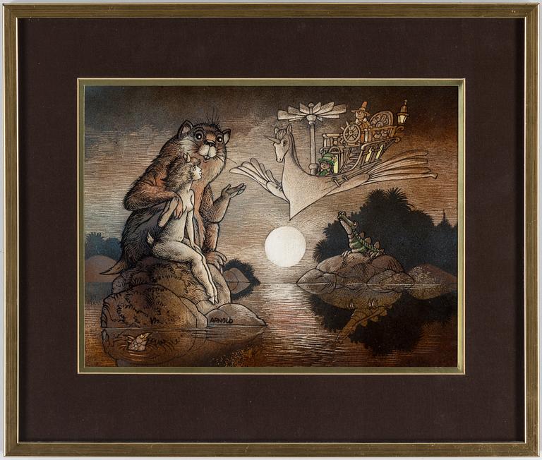 HANS ARNOLD, Acrylic/ink, signed.