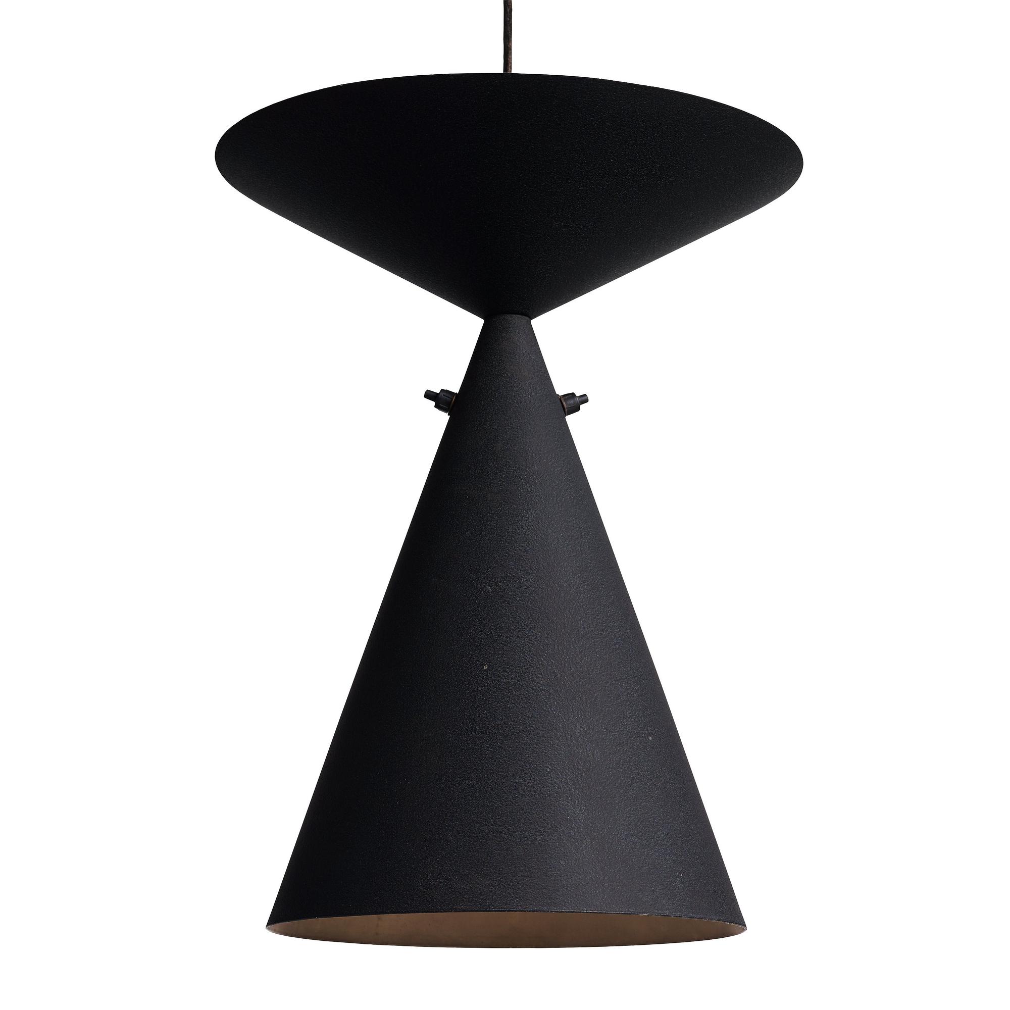 Bertil Brisborg, a black lacquered ceiling light, Nordiska Kompaniet, Stockholm 1950's.