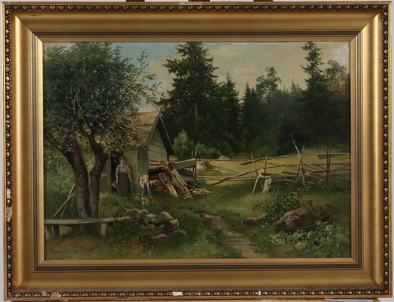 JOSEFINA HOLMLUND, tillskr, olja på duk, sign o dat "92".