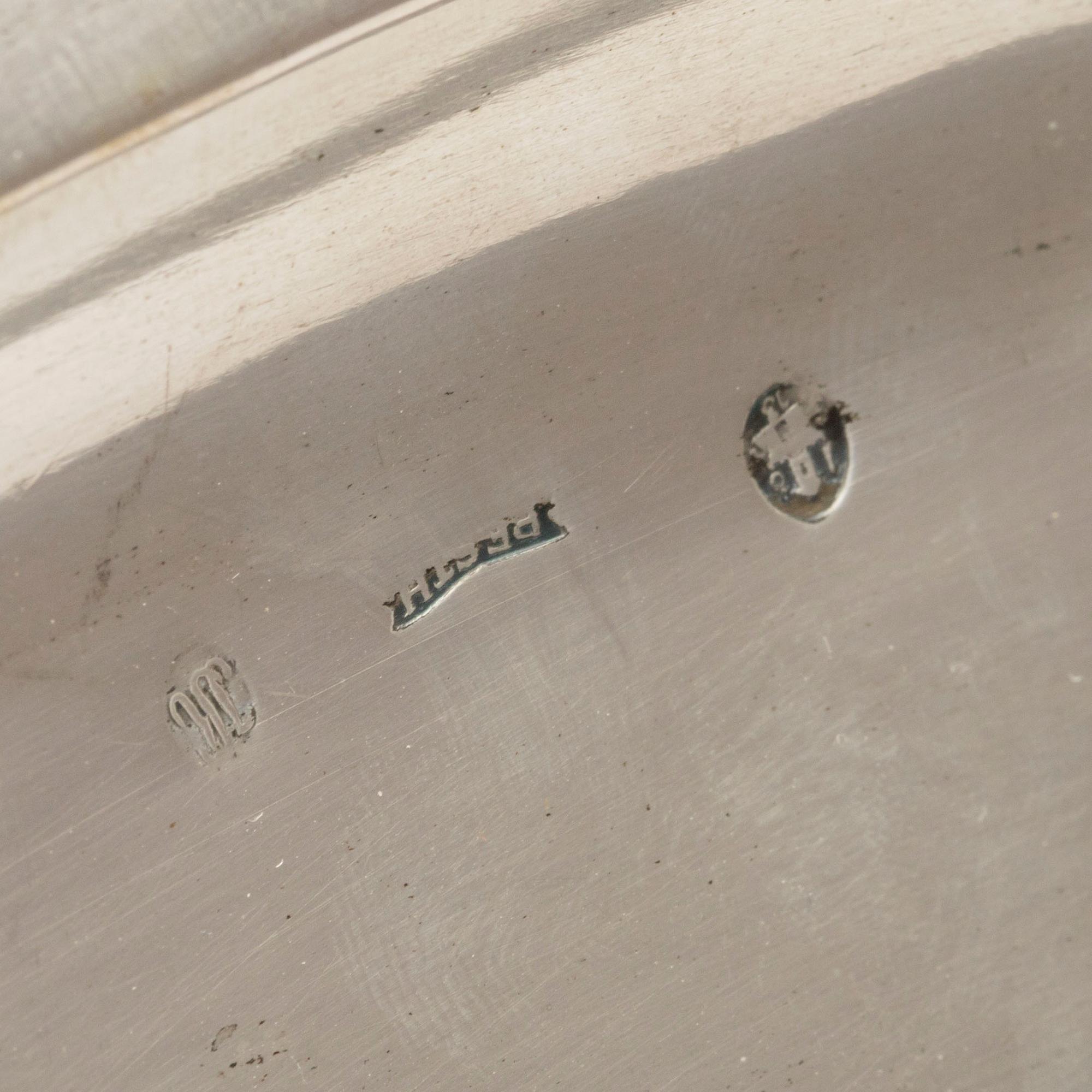 An 1810/20's Austrian-Hungarian silver tray, length 40 cm, weight ca 564 gr.