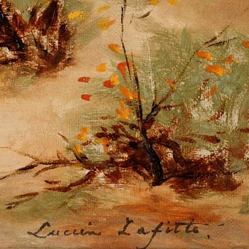 OKÄND KONSTNÄR. Olja på duk. Sign Lafitte. 1800-talets slut.