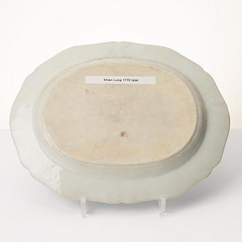 Stekfat, kompaniporslin. Qingdynastin, Qianlong (1736-95).