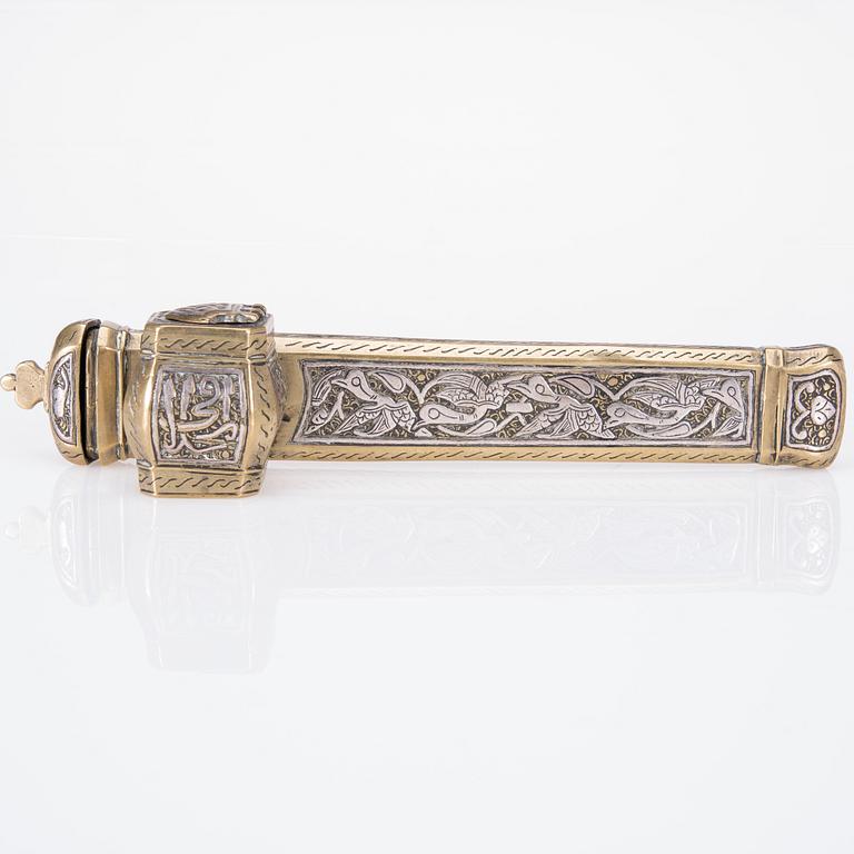 SKRIVDON, mässing samt silver, ottomansk, 1800-senare hälft.