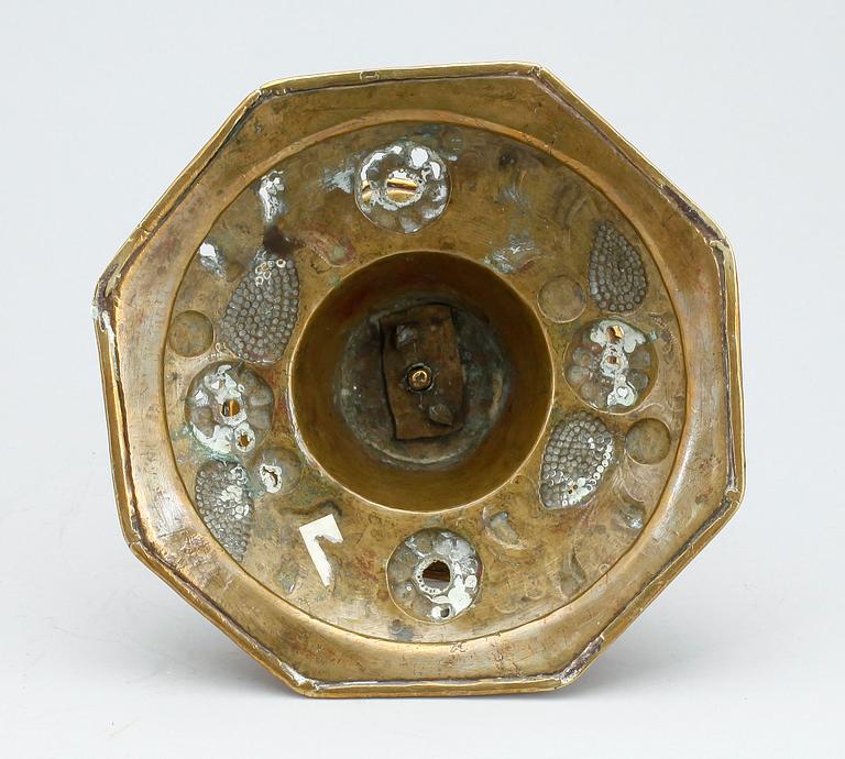 LJUSSTAKE, mässing, barock, 1700-tal.