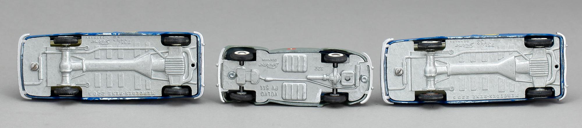 PARTI LEKSAKER, 3 st, Tekno Danmark. 1950/60- tal.