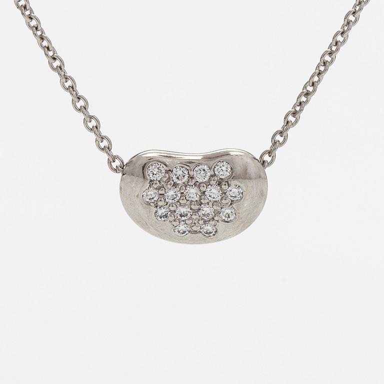 Tiffany & Co, Elsa Peretti, a platinum and diamond "Bean" necklace.