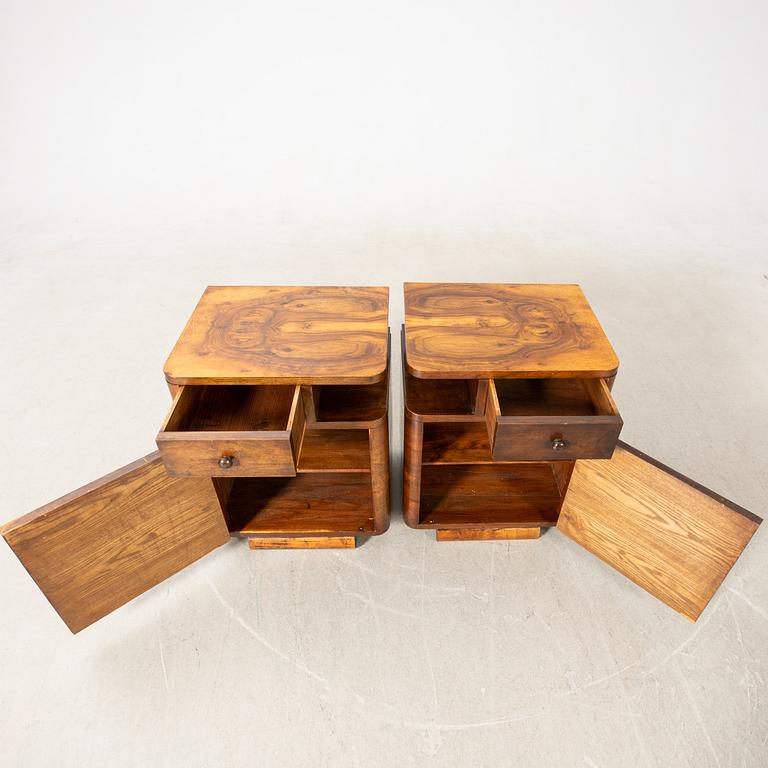 Sängbord, ett par, Art Deco 1900-talets första hälft.