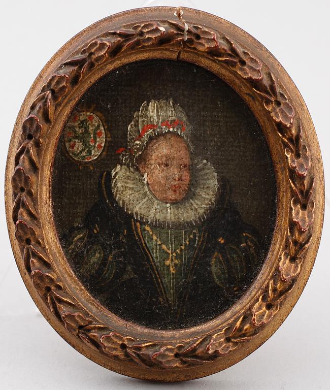MINIATYRMÅLNINGAR, 4 st, olja på pannå, sannolikt Tyskland, 1600-tal.