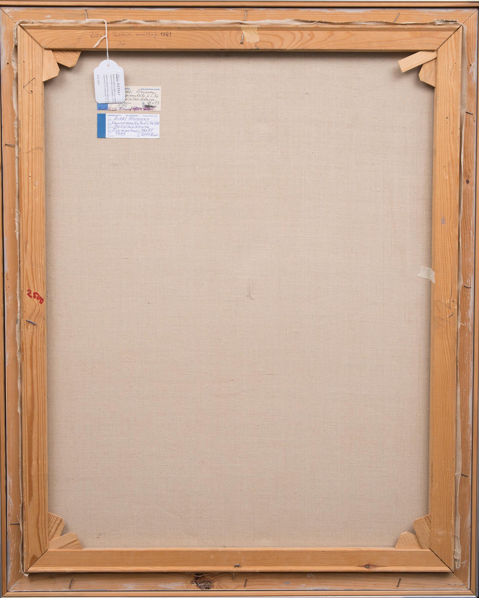 ERKKI HIENONEN, olja på duk, signerad och daterad -75.