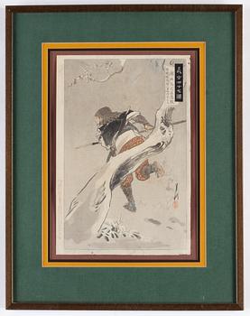 Teisai Sencho samt Adachi Ginko, färgträsnitt, 2 st. Japan, 1800/1900-tal.