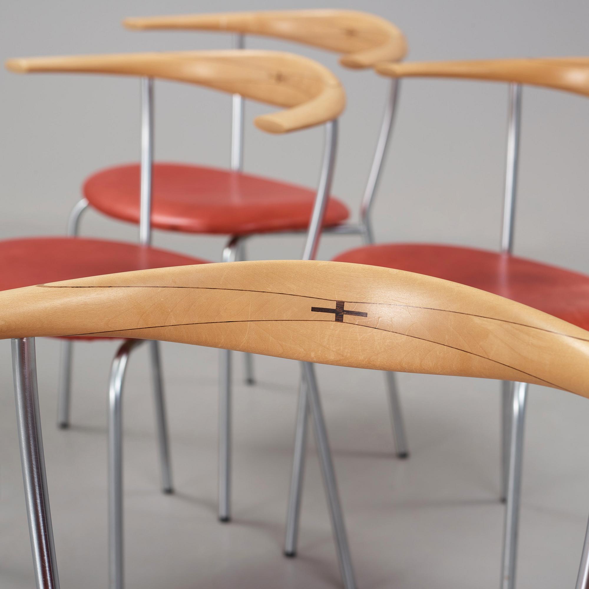Hans J. Wegner, stolar, 4 st "JH 701", Johannes Hansen, Danmark.