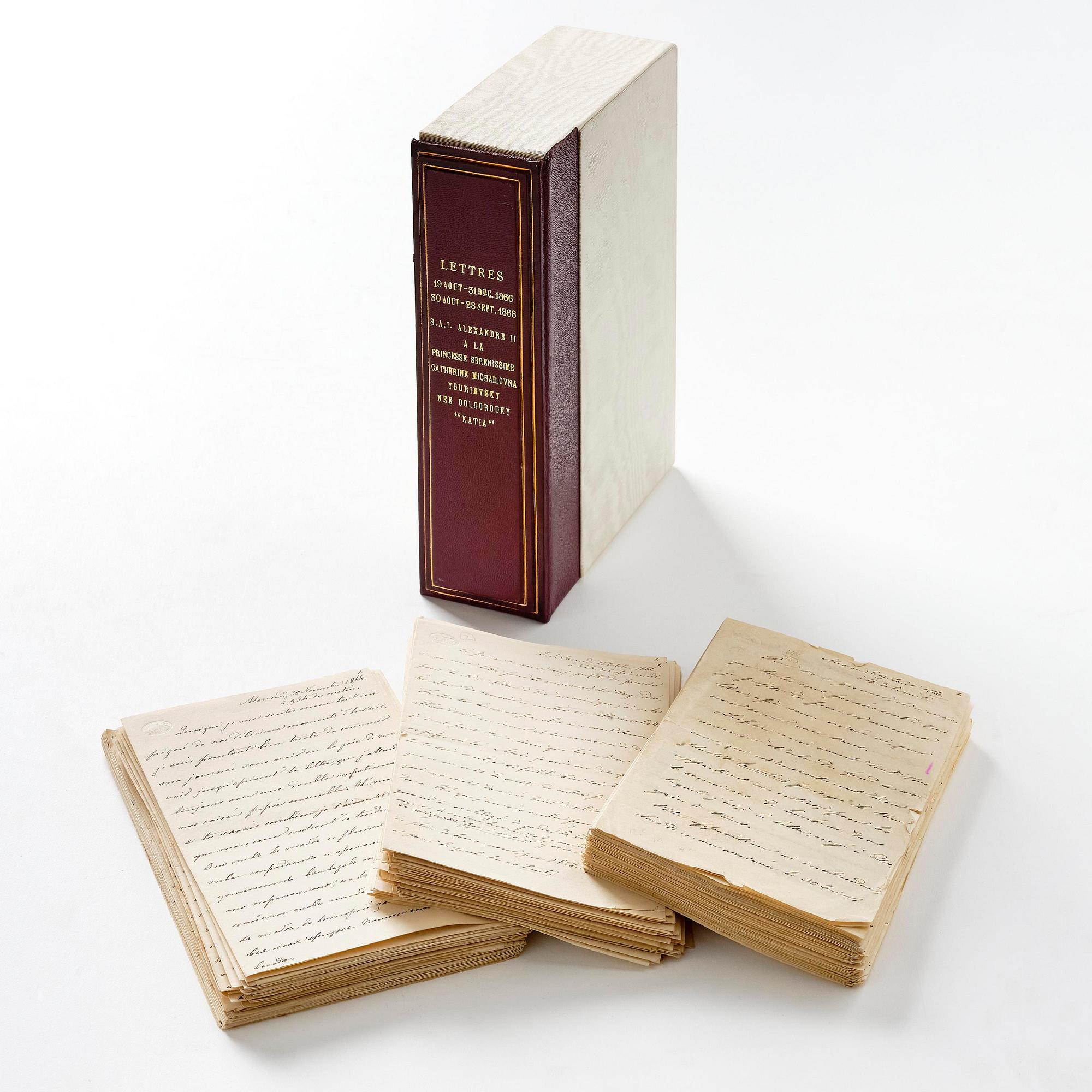 Tsar Alexander II (1818-1881) of Russia, collection of autograph letters to his mistress Princess Catherine Dolgorukova.