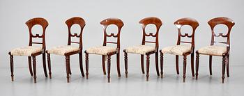 STOLAR, 6 st, senempire, 1800-talets första hälft.