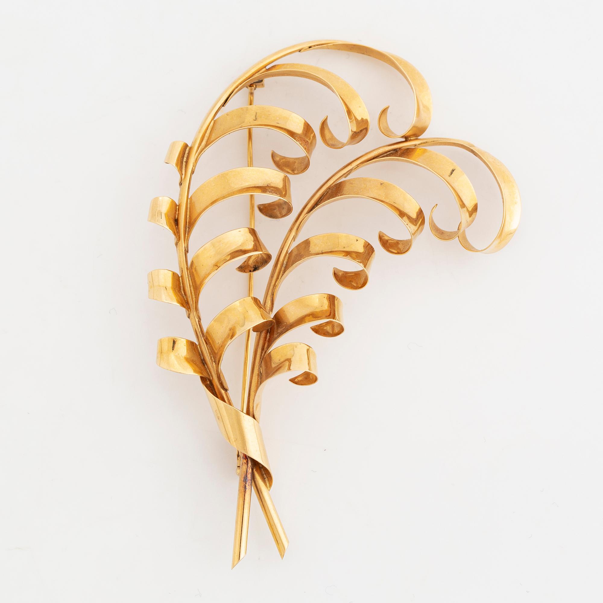 18K gold brooch, Stigbert, Engelbert.