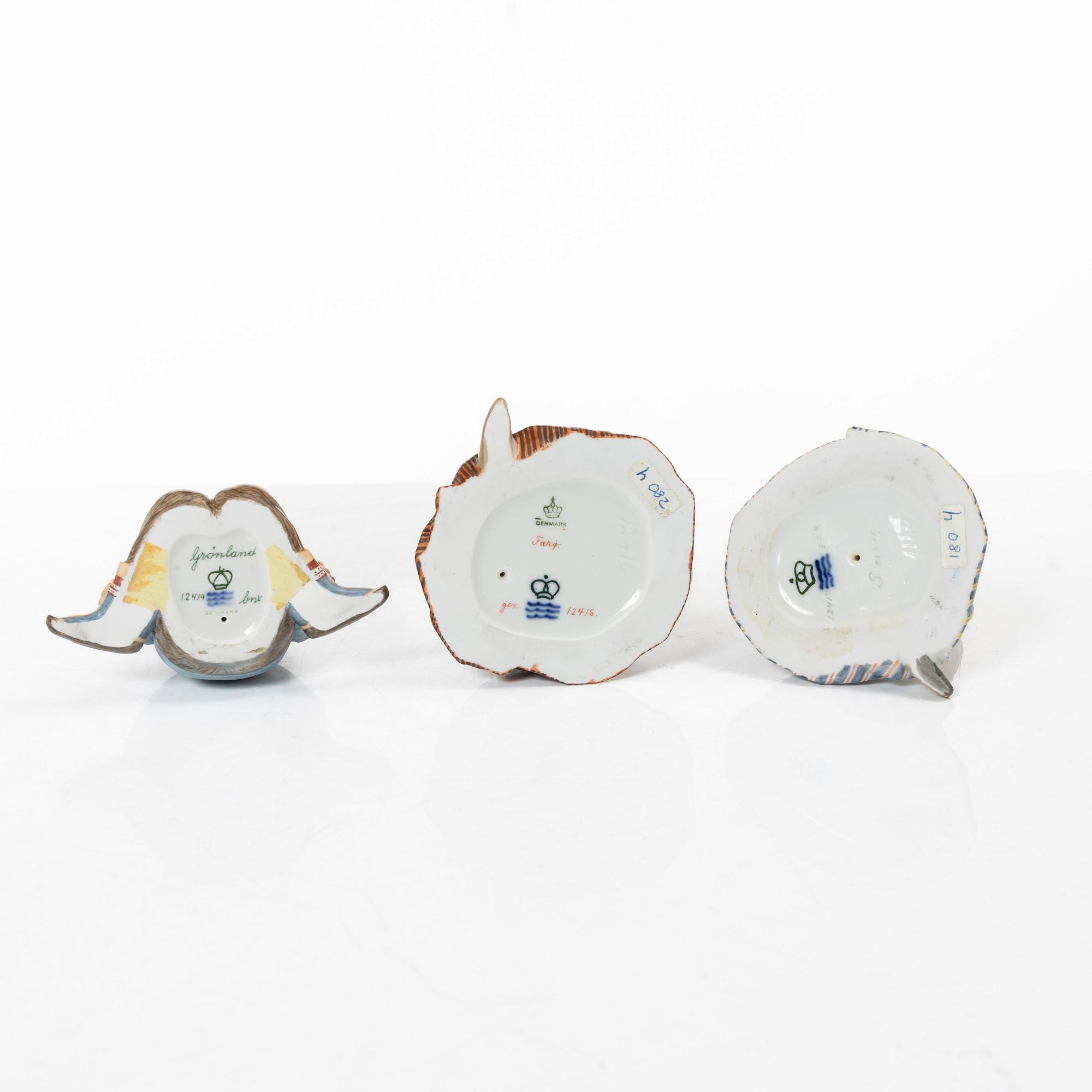 A group of six Danish porcelain figures, Carl Martin-Mansen for Royal Copenhagen, 20th century.