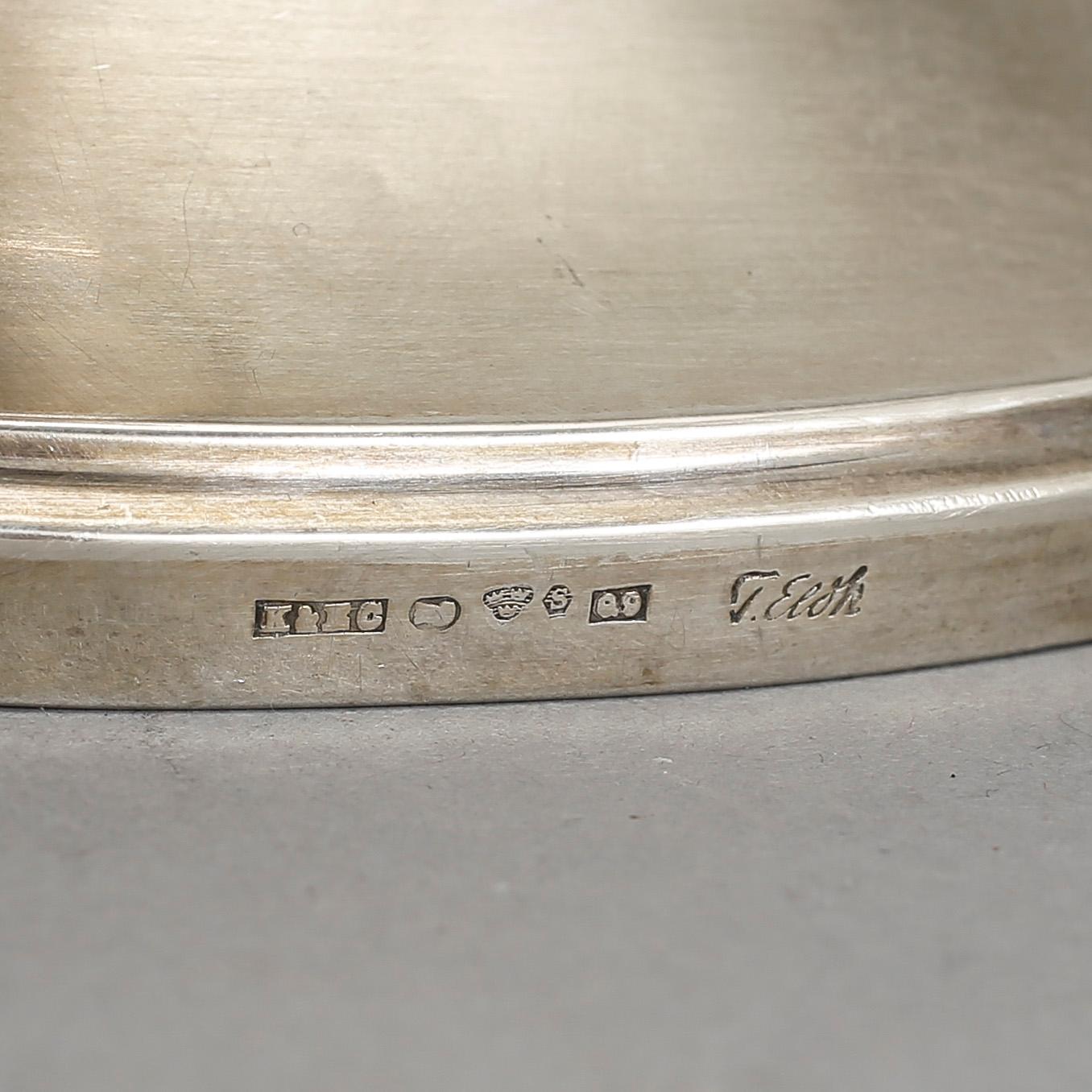 LJUSSTAKAR, ett par, silver, Tore Eldh, K & EC, Göteborg, troligen 1957.