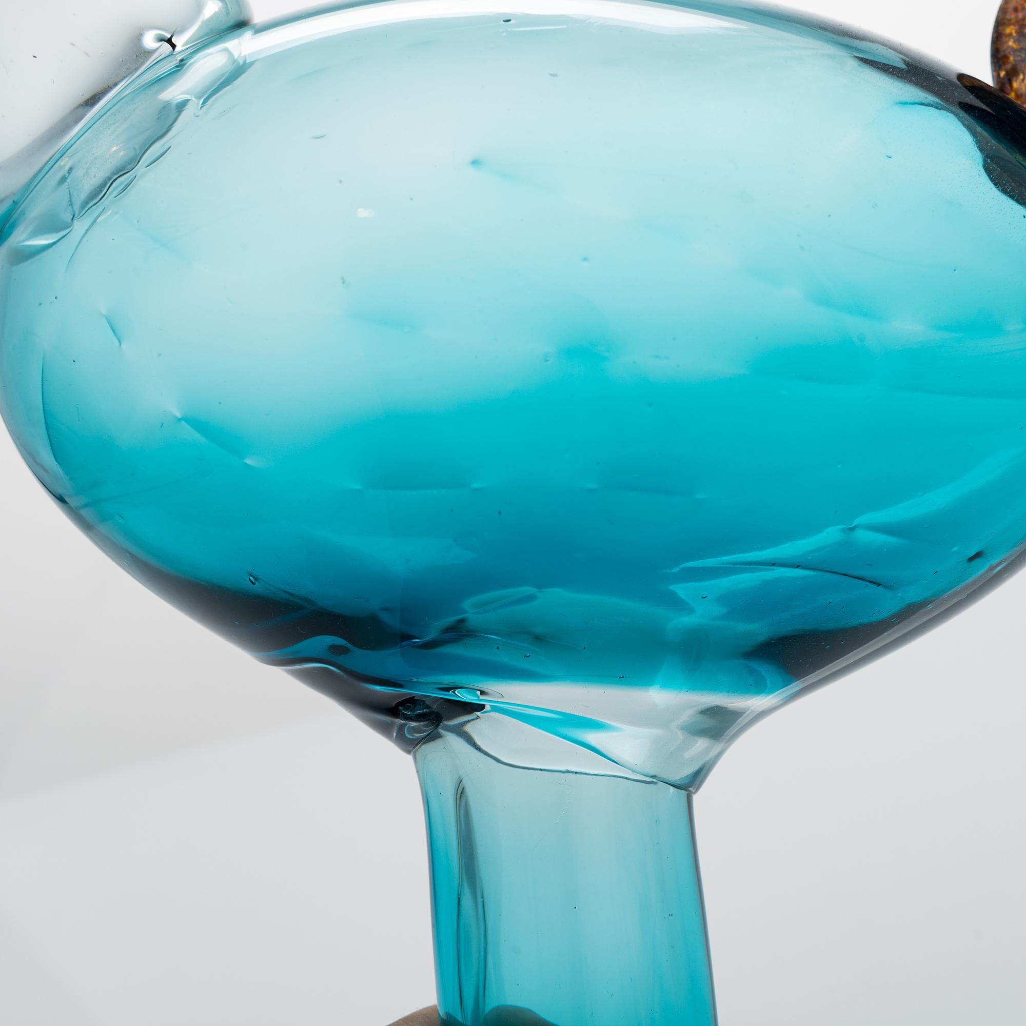 Oiva Toikka, fågel, "Kiikkuri", signerad Oiva Toikka, Nuutajärvi Notsjö.