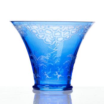 Edward Hald, A bowl, "Thunderstorm", Orrefors, Sweden.