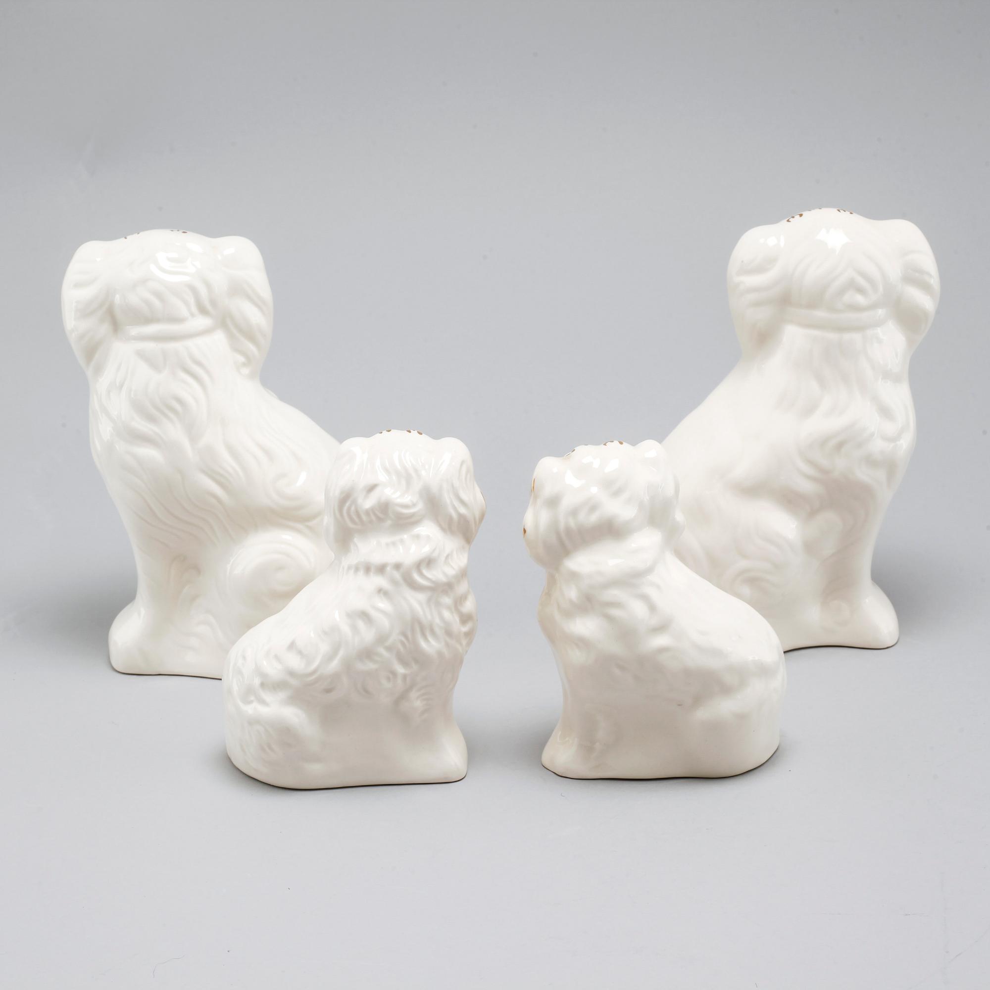 FIGURINER, två par, flintgods, Beswick, England, 1900-talets andra hälft.
